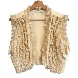 UO Kimchi Blue Womens Coquette Ruffle Vest Sz S Boho Romantic Fairycore Cottage